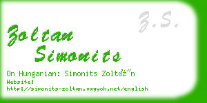 zoltan simonits business card